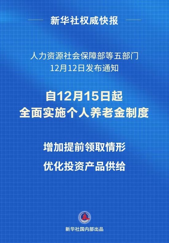 个人养老金制度推开至全国